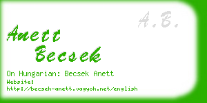 anett becsek business card